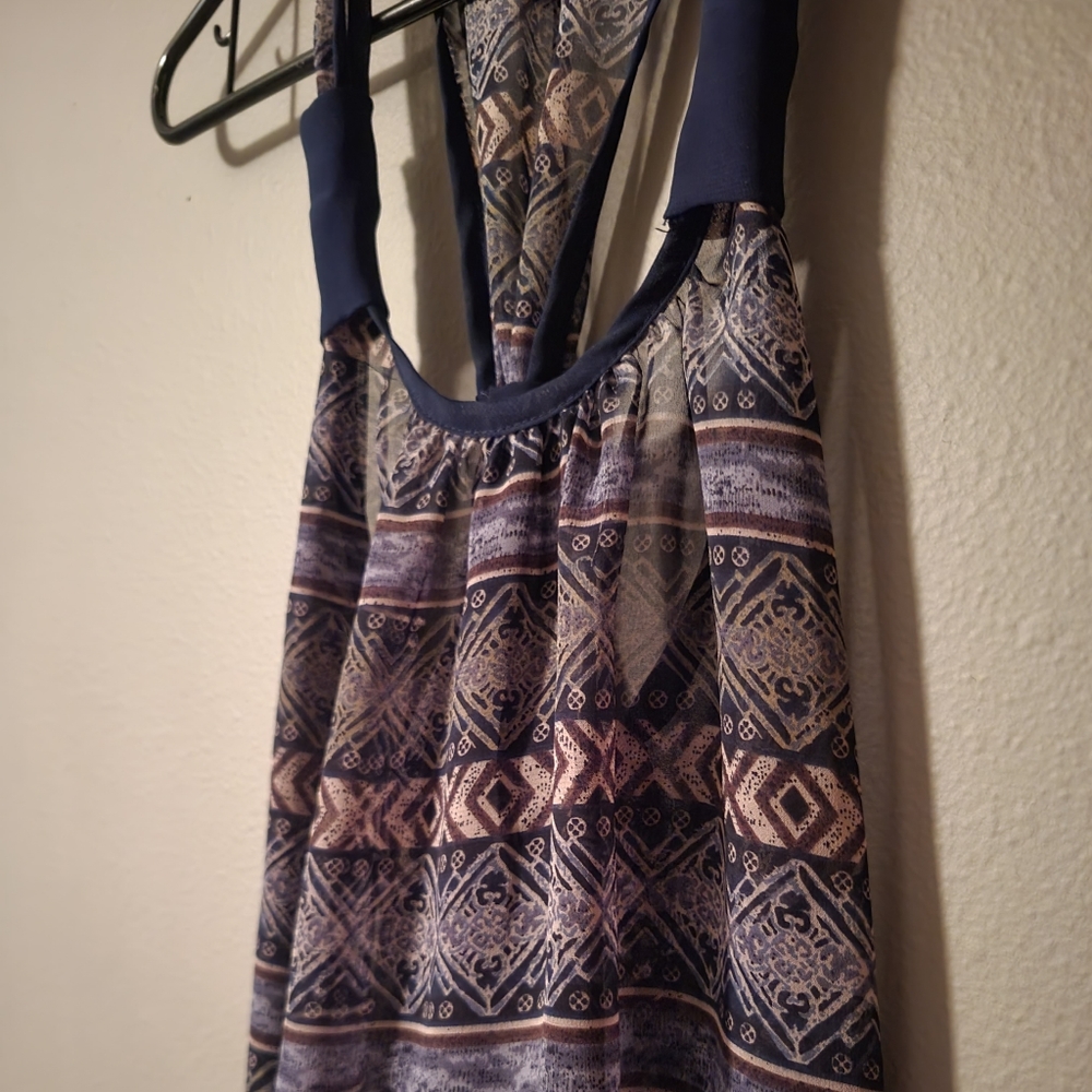 Printed Semi Sheer Racerback Tank - Picture 2 of 6